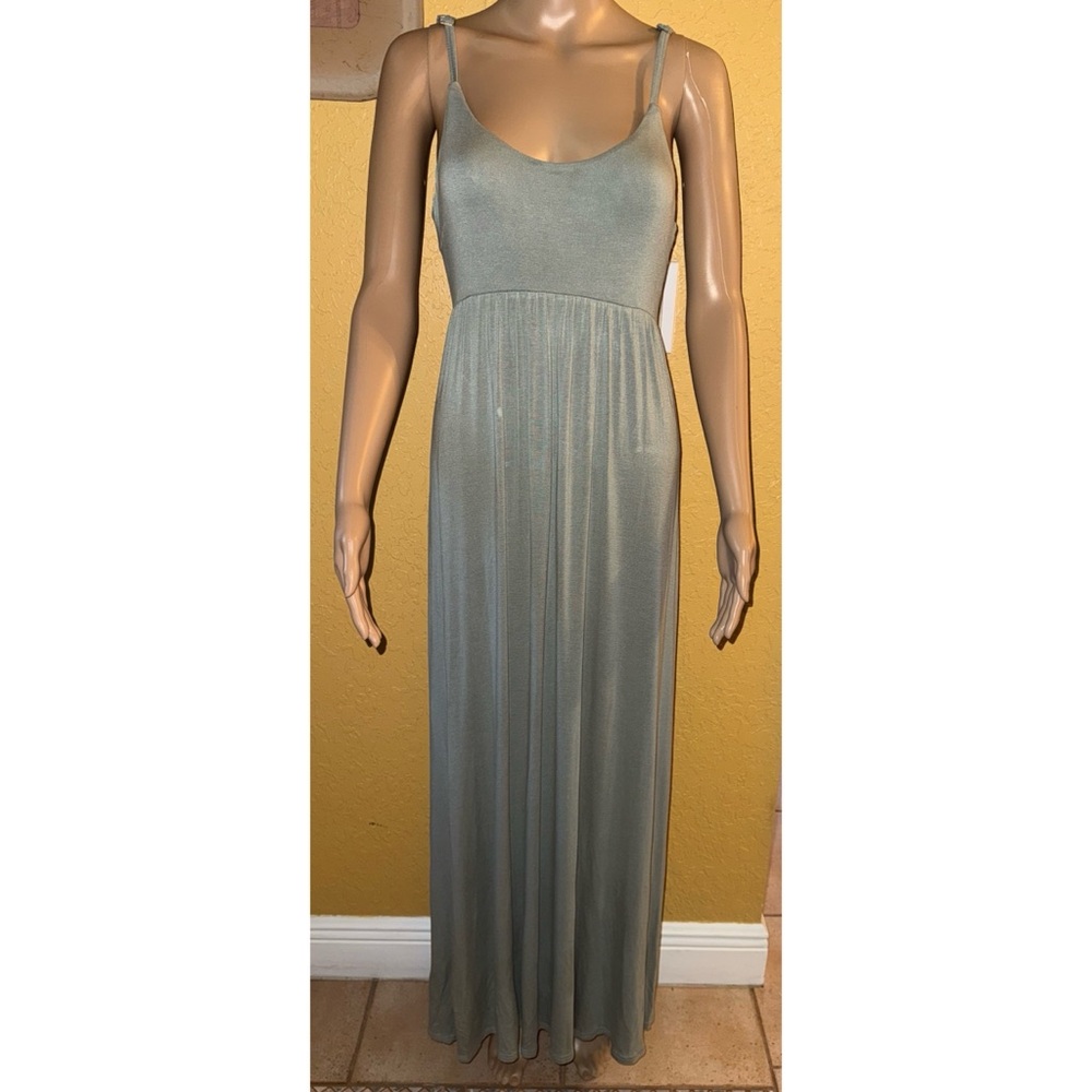 Venus Lascana Elegant Seafoam Green Maxi Dress Open Back Size 6